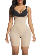Women Open-Bust Mid-Thigh Bodysuit Abdomen Flattening